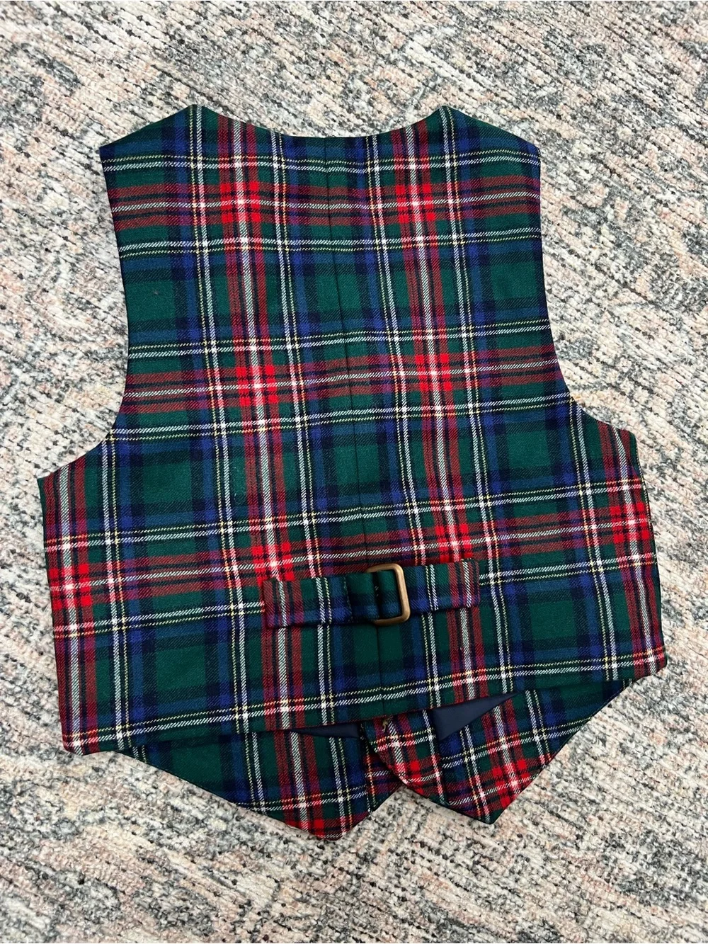Janie & Jack Plaid 100% Wool Vest Boys 2T